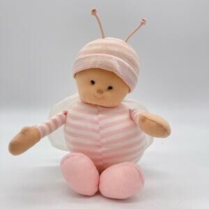 Round Pink Striped Baby Bed Bugs Baby Doll Fairy Chime Plush North American Bear